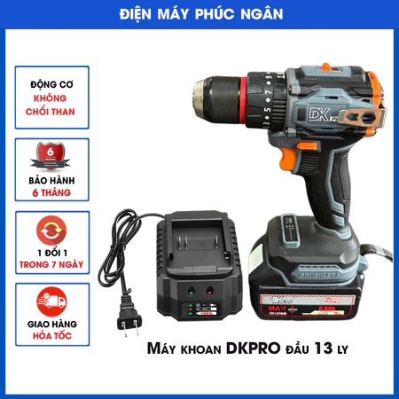 Máy khoan pin, Máy bắn vít 3 chức năng, chạy động cơ k chổi than, chân pin phổ thông 4cm, BH 6 tháng