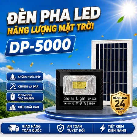 Đèn Năng Lượng Mặt Trời 5000W Vỏ Nhựa ABS Chống Nước IP69 Tự Động Bật/Tắt