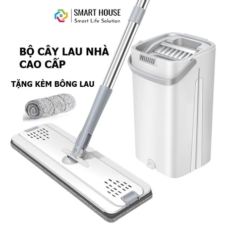 Cây Lau Nhà Tự Vắt Thông Minh MOPScratch, Chổi Lau Nhà 360 Độ Kèm Thùng 2 Ngăn Tách Nước Bẩn Cao Cấp