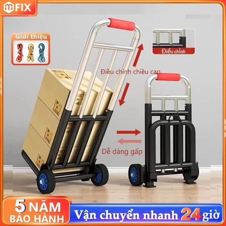 Xe đẩy hàng Xe Đẩy Gấp Gọn,Xe Kéo Hàng Đi Chợ Xe Đẩy Hành Lý Khung Thép Chịu Lực Sơn Chống Gỉ