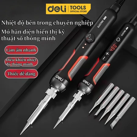 Mỏ hàn thiếc Deli Chất Lượng Cao 90W điều chỉnh nhiệt độ-phụ kiện hàn Tiện Ích
