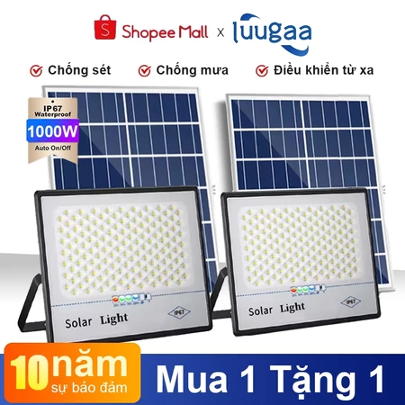 LUUGAA MUA 1 TẶNG 1 đèn năng lượng mặt trời không thấm nước đèn pha sân vườn năng lượng mặt trời chiếu sáng ngoài trời