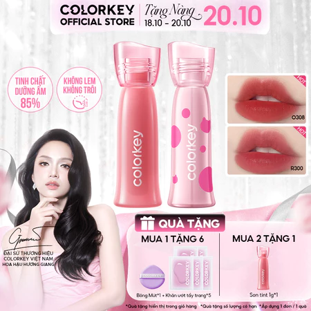 [MUA 2 NHẬN 3] Son Tint Lì COLORKEY Watery Tint, Bền Màu Lâu Trôi, Dưỡng Ẩm 2.5g