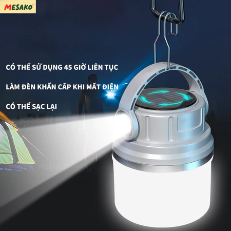 Bóng đèn tích điện  Cổng Sạc type-c + Sạc NL Mặt Trời Chống Thấm Nước Cho Hoạt Động Ngoài Trời