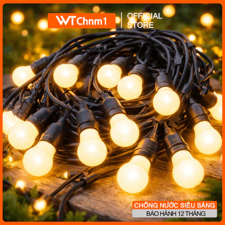 Dây đèn trang trí ngoài trời chống nước (kèm bóng LED 3W 5W), Dây Đui Đúc E27 trang trí ban công quán cafe
