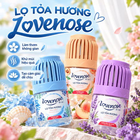 Lọ tỏa hương Lovenose tinh dầu thơm phòng, sáp thơm khử mùi 45 ngày - 180ml