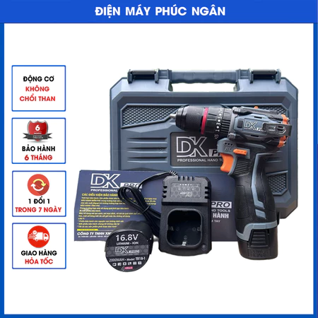 Máy Khoan Pin 3 Chức Năng, Đầu Kẹp Autolock Có Khóa Trục, Động Cơ Không Chổi Than