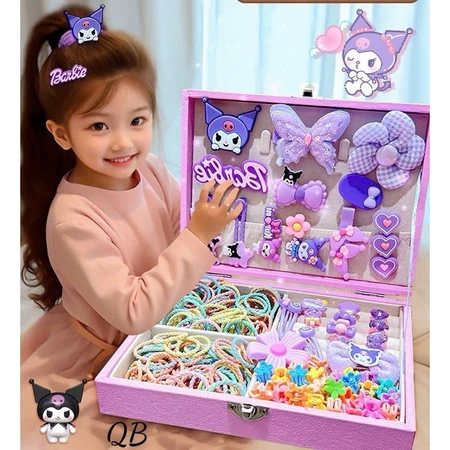 Phụ Kiện Tóc Cho Bé Kuromi Hộp Quà Tặng Bộ Bé Gái Quà Tặng Sinh Nhật Công Chúa Dễ Thương Kẹp Tóc Trẻ Em Hoạt Hình KèmHộp