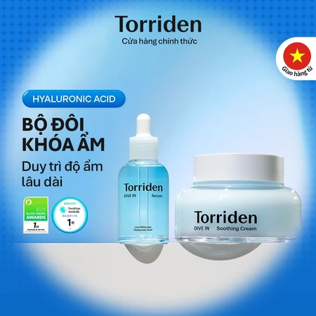 [Torriden Chính hãng] SET Serum và kem dưỡng làm dịu da DIVE IN, 50ml+100ml