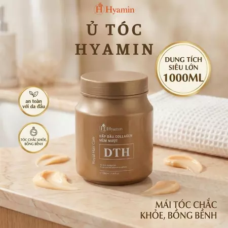 [HYAMIN CHÍNH HÃNG] Kem ủ tóc Hyamin Collagen DTH phục hồi tóc khô xơ hư tổn 1000ml