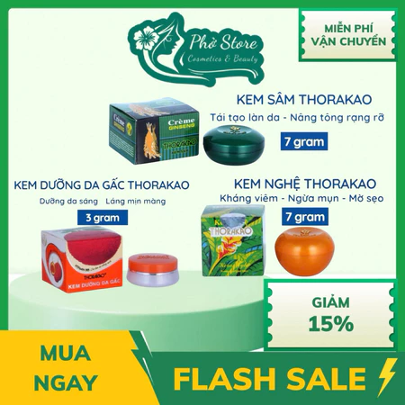 Kem Nghệ, Kem Sâm, Kem Gấc THORAKAO Dưỡng Trắng Sáng, Giảm Mụn, Mờ Sẹo