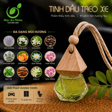 Tinh Dầu Treo Xe Ôtô, Tủ Quần Áo Khuếch Tán Hương Tự Nhiên Mộc An Nhiên